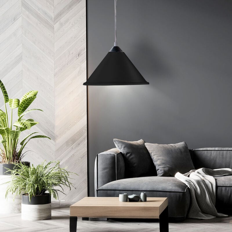 Pendel Leuchte Wohn Zimmer Decken Beleuchtung Flur Hänge Lampe schwarz im Set inkl. led Leuchtmittel