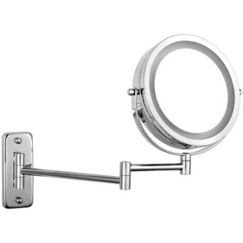 Gabrielle - LED-Schminkspiegel – Wandmontage – 360° drehbarer doppelseitiger Schminkspiegel – faltbarer Riemen. Dimmbares Smart-Touch-LED-Licht –