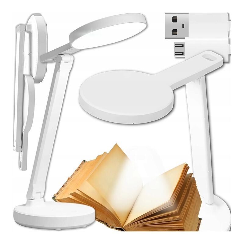 LED-Schreibtischlampe, kabellos, mit Touch-Funktion, USB, für die Nacht, Schule, 3 Farben