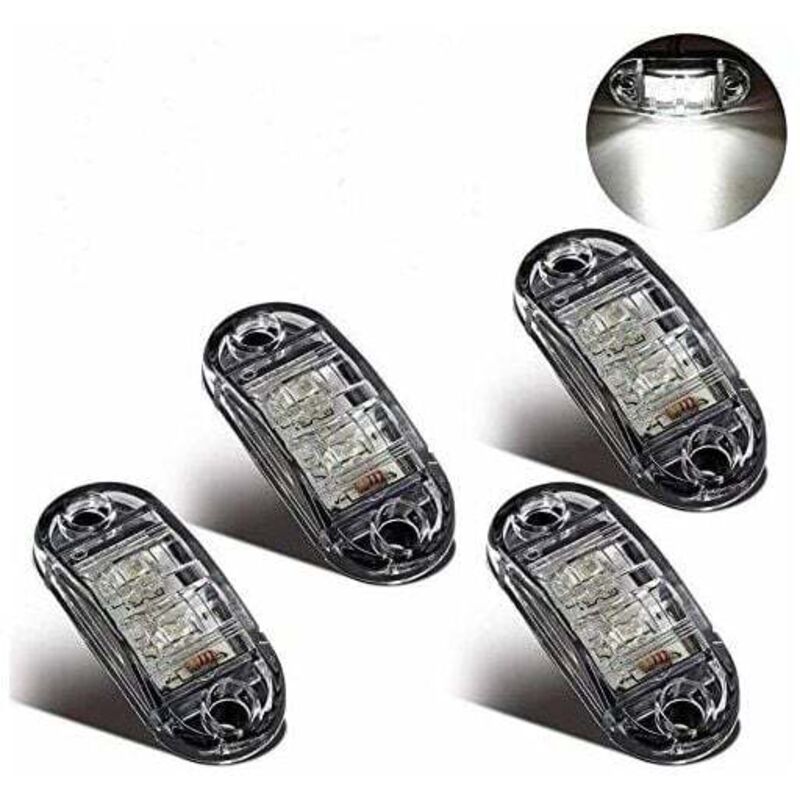 LED-Seitenmarkierungsleuchten für die Frontpartie, universelle Begrenzungsleuchten 12V 24V für Anhänger, LKW, Wohnwagen, Bus (4 Stück, Weiß)