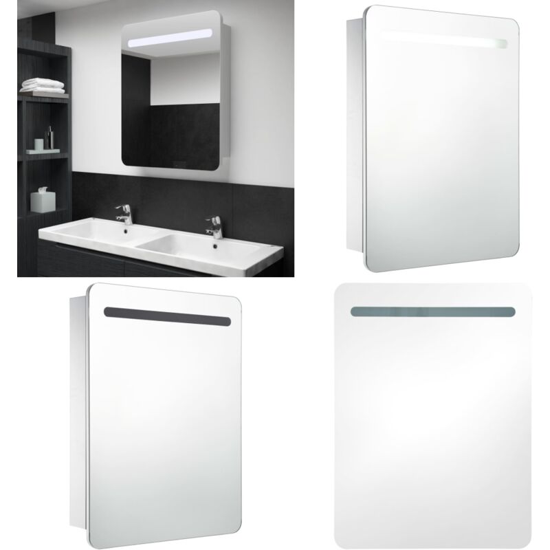 Vidaxl - LED-Spiegelschrank 60x11x80 cm - LED-Spiegelschrank - Badezimmerspiegel - Kosmetikspiegel - Wandspiegel - Spiegelschrank Weiß - Home & Living