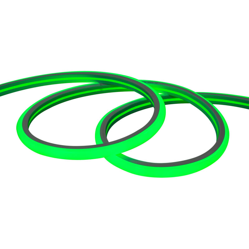 Efectoled - LED-Streifen Neon 7.5 W/m Dimmbar 220V ac 120 LED/m Halbrund 180º Grün IP67 nach Mass Schnitt alle 100cm 4 m