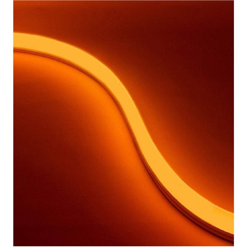 Trade Shop - strip led neon flessibible striscia decorativa 5 mt IP65 luce arancione U-12V-A -