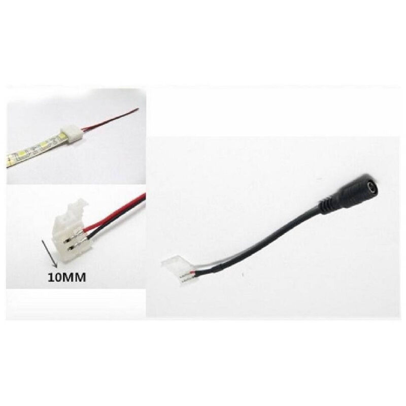 Trade Shop Traesio - Trade Shop - led 10MM clip 2 pin jack für strip led 10MM-DC -