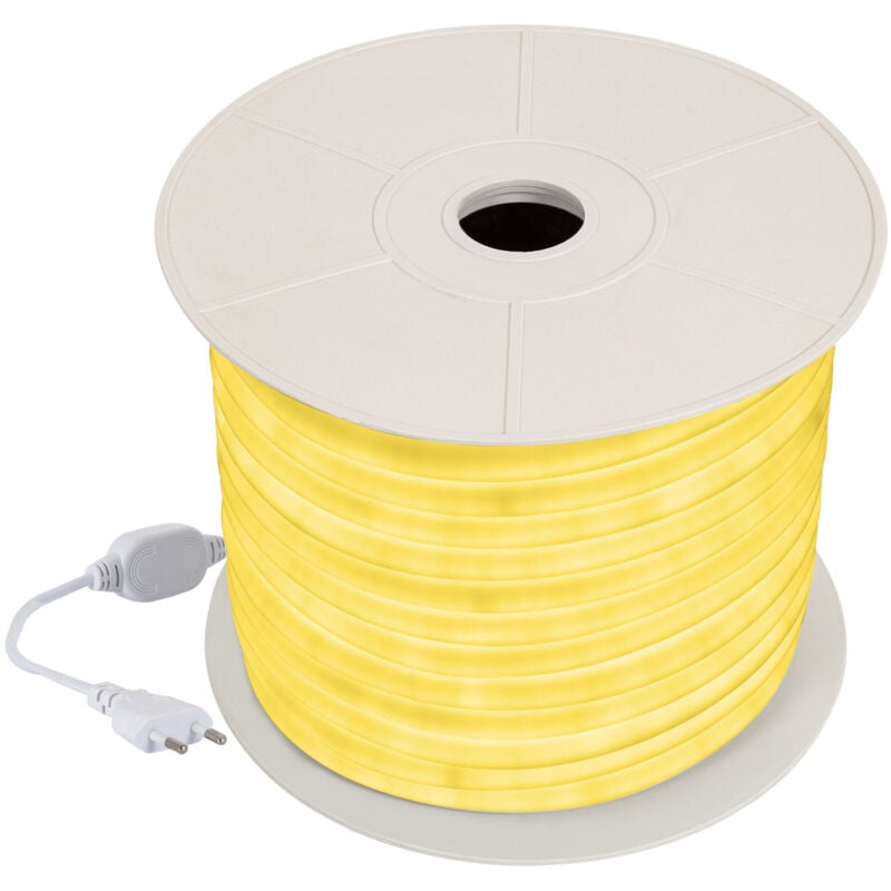 LED-Neonstreifenrolle 220V ac 120 LED/m 50m Rund 360 Gelb IP67 nach Mass Schnitt alle 100cm Gelb