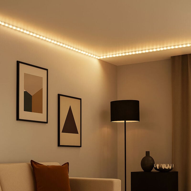 LED Streifen 24V LED Strip dimmbar LED Band selbstklebend, Schalter, inkl. Trafo, 50W 5500Lm warmweiß 3000K, L 500 cm