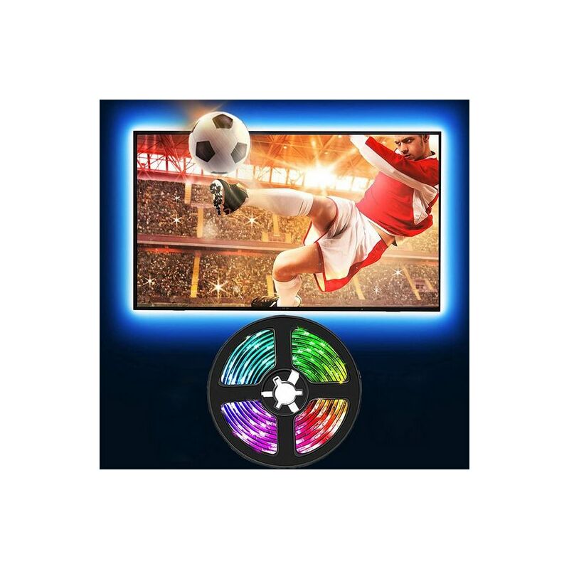 LED Stripe, LED-Streifen, LED TV-Hintergrundbeleuchtung, LED Stripe Farbiger Farbwechsel, manuelle Drei-Tasten, wasserdicht, 2M, KINSI