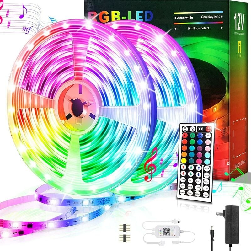 Led Stripe led Strip, led- Streifen, Lichtstreifen, Lichterketten, rgb, 20M, 18 Lichter/M, Infrarot-Fernbedienung, Bareboard rgb Kinsi