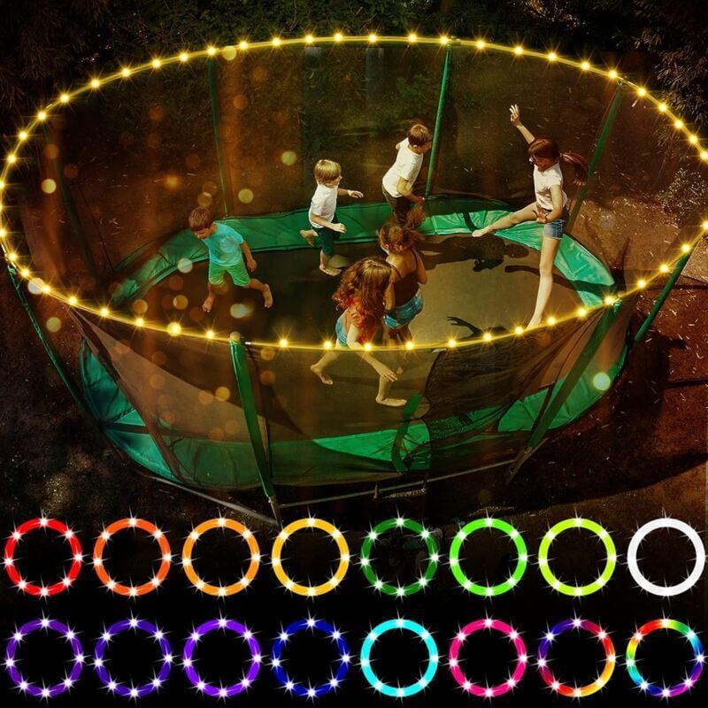 LED-Trampolinlichter, ferngesteuertes LED-Licht am Trampolinrand, 16 Farbwechsel durch Sie selbst, wasserdicht, superhell zum Spielen im Freien bei