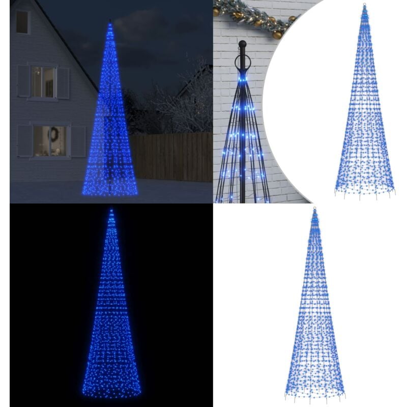 LED-Weihnachtsbaum für Fahnenmast 1534 LEDs Blau 500 cm - led Beleuchtung - Weihnachtsdeko - Weihnachtsbaum - Fahnenmast - Außendeko - Home & Living