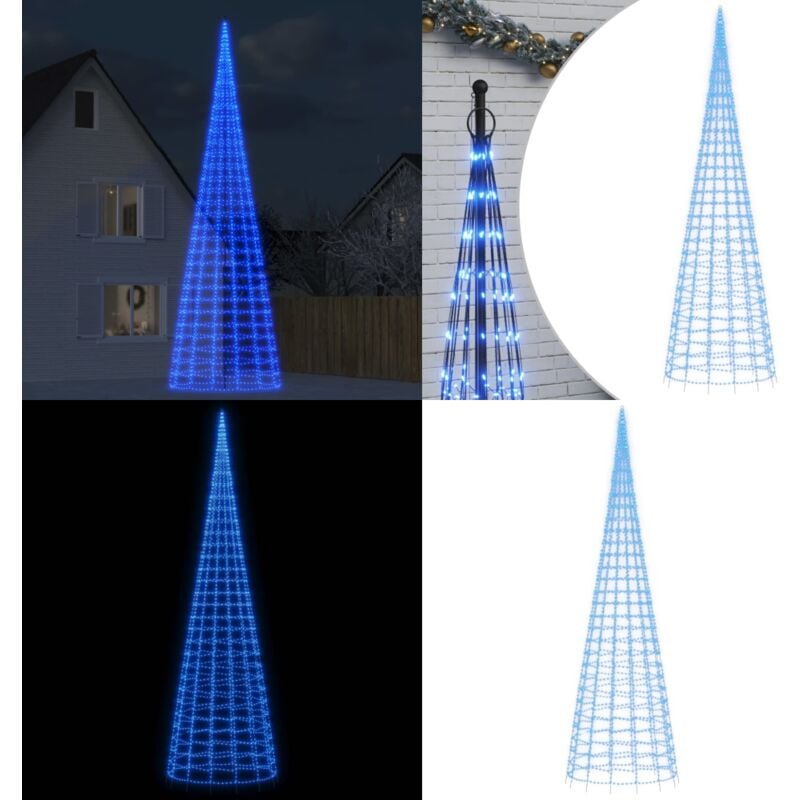 LED-Weihnachtsbaum für Fahnenmast 3000 LEDs Blau 800 cm - led Beleuchtung - Weihnachtsdeko - Weihnachtsbaum - Fahnenmast - Außendeko - Home & Living