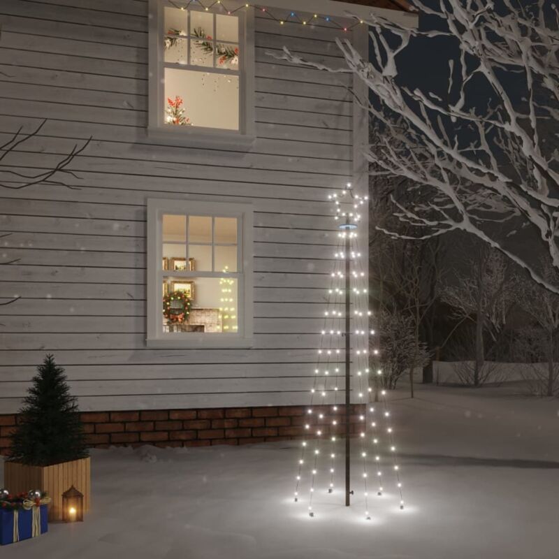 LED-Weihnachtsbaum mit Erdnägeln Kaltweiß 108 LEDs 180 cm vidaXL