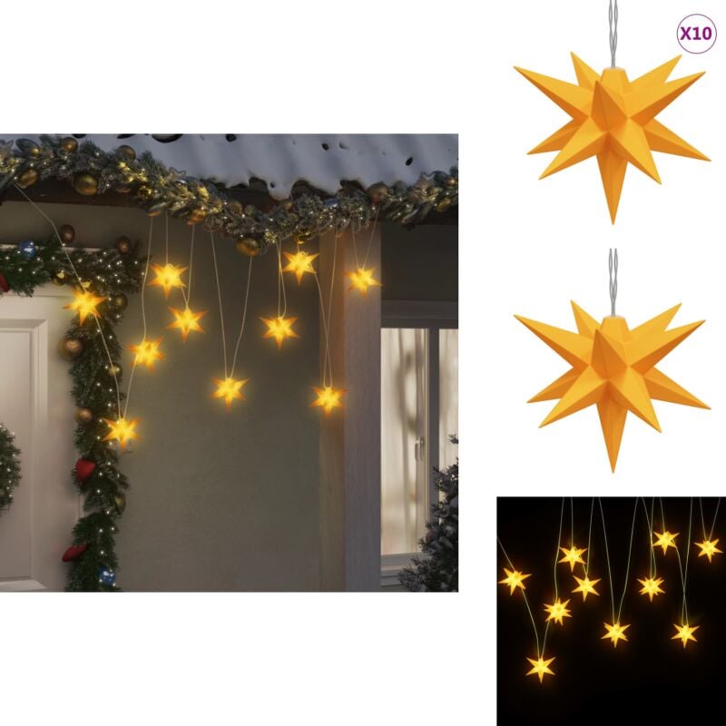 LED-Weihnachtsstern mit 10 LEDs Gelb 10 cm - led Sternlicht - Weihnachtsdeko - Lichterkette - Outdoor Beleuchtung - Indoor Beleuchtung