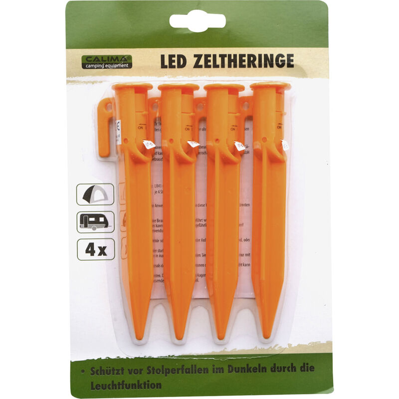 Calima LED Zeltheringe 4-teilig 15cm Zeltheringe