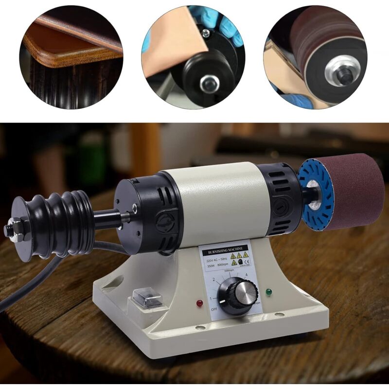 Leder Polierend Prägepolieren Maschine Rand Schleifen Gummi Polierer Elektrische Poliermaschine Leather Polisher alle Burnisher Mit Gürtel Elektrisch