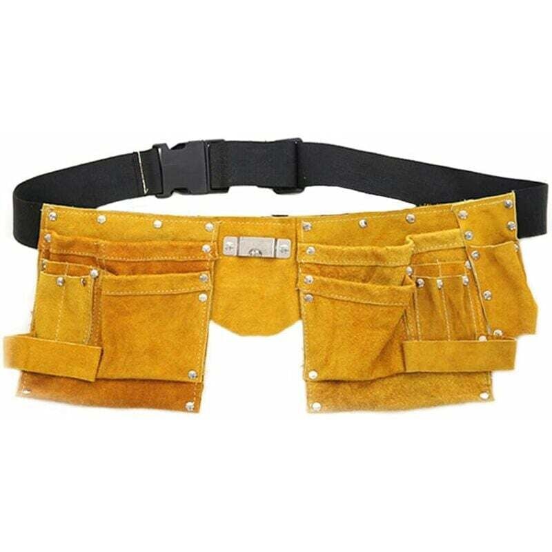 Gürtel-Werkzeugtasche, Ledertasche, robuste Tasche, Tasche für Heimwerker, Schreiner, Schreiner, Tischler, Männer und Frauen