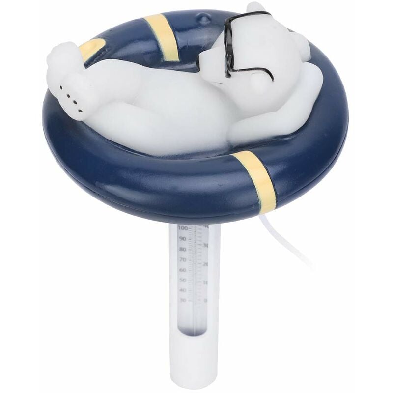 Leicht ablesbares schwimmendes Pool-Thermometer, Schwimmbad-Thermometer, Pool-Thermometer im Cartoon-Bär-Stil, schwimmendes Pool-Zubehör, für in den