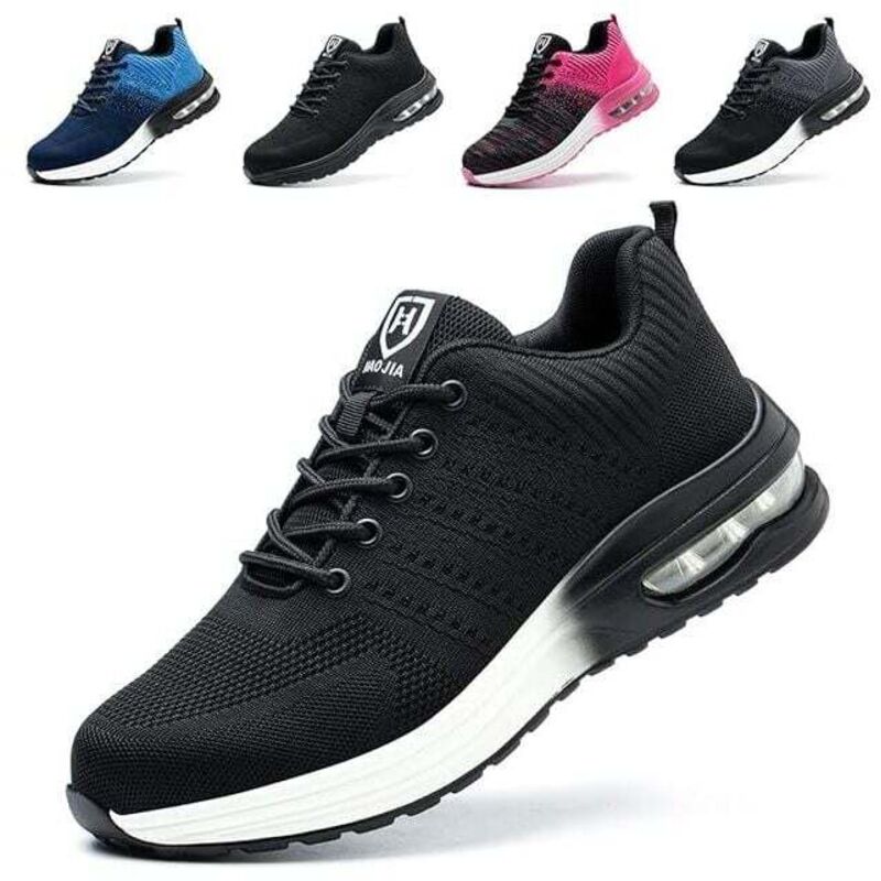 Leichte, bequeme und rutschfeste Sicherheitsschuhe für Damen und Herren, Sicherheitsschuhe mit weißer Sohle, Größe 40