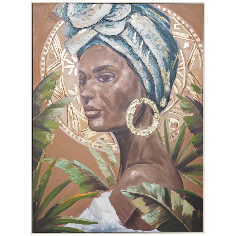 Gerahmte gemalte Leinwand Macarena braun 122x92cm - Atmosphera créateur d'intérieur