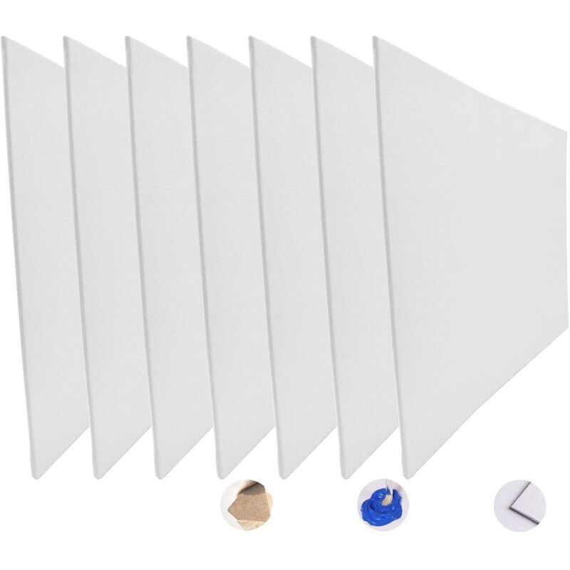 Leinwand zum Malen, 20 x 30 cm, unbemalte Leinwand, reine Baumwollleinwand, geeignet für Ölmalerei, Acryl- und Aquarellmalerei usw. (7er-Set)