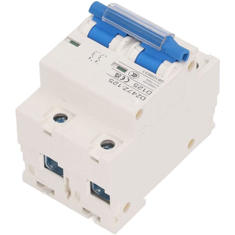 Leitungsschutzschalter, Miniatur-Gleichstrom-1000V-125A-Kurzschlussschutzschalter für PV-Anlagen (Blau)