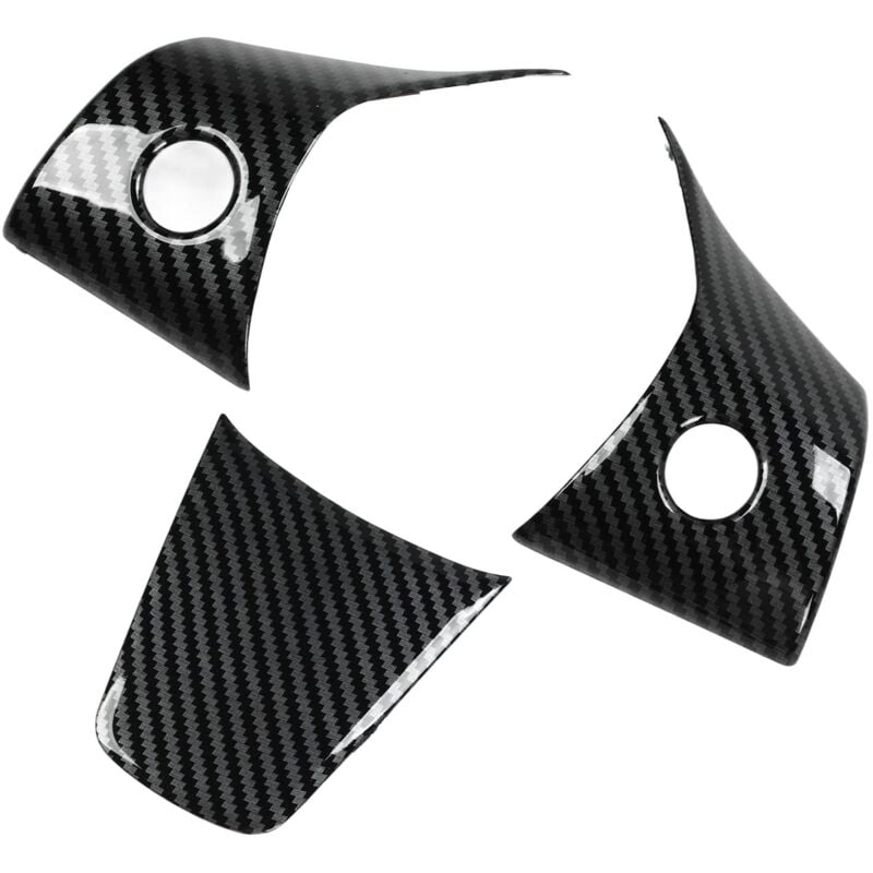 Zoternen - Lenkrad-Innenverkleidung, Ersatz für Modell 3 oder y 2021–2023, 3-teiliger Lenkrad-Patch, Innenzubehör (Kohlefaser-Optik)