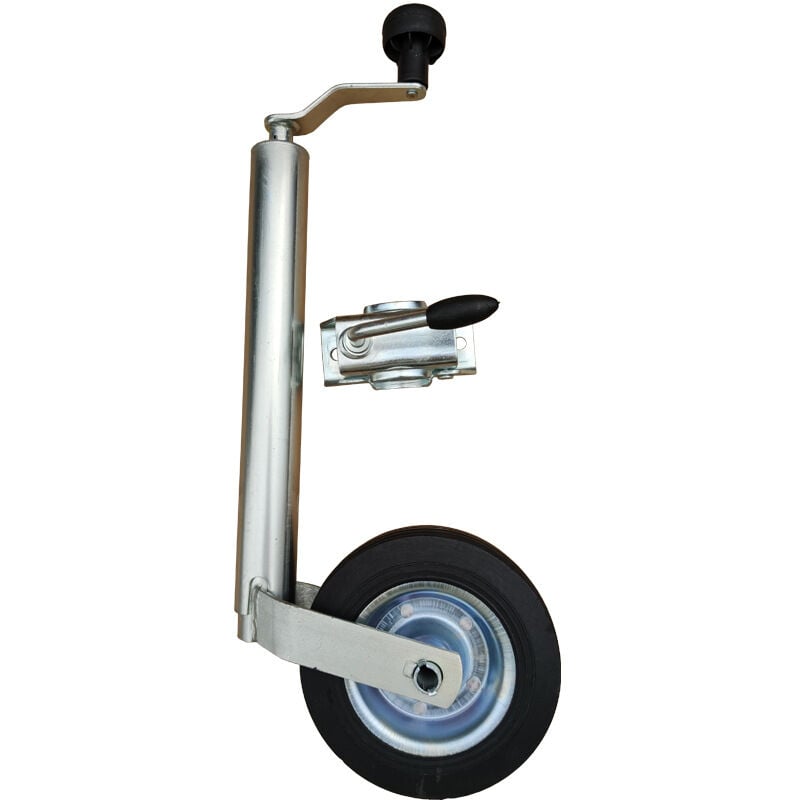 Aougo - Lenkrad mit Gabeldurchmesser 48 mm + Anhängerflansch, klassisches Stützrad für Anhänger