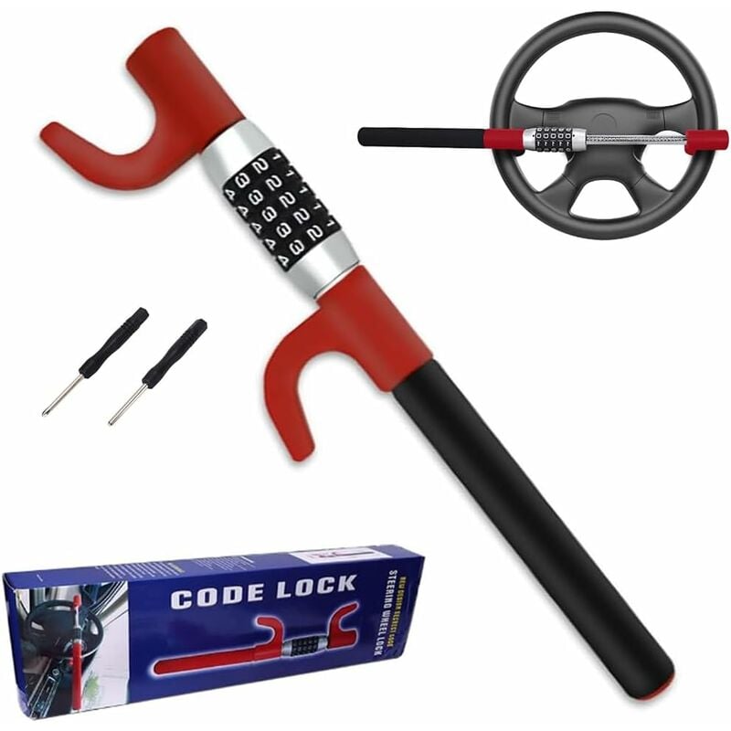 Lenkradkralle Lenkradschloss Zahlenschloss 5-stelliger 100000 Gruppen Sicherheitscode, Lenkrad Diebstahlsicherung Lenkradsperre Diebstahlschutz