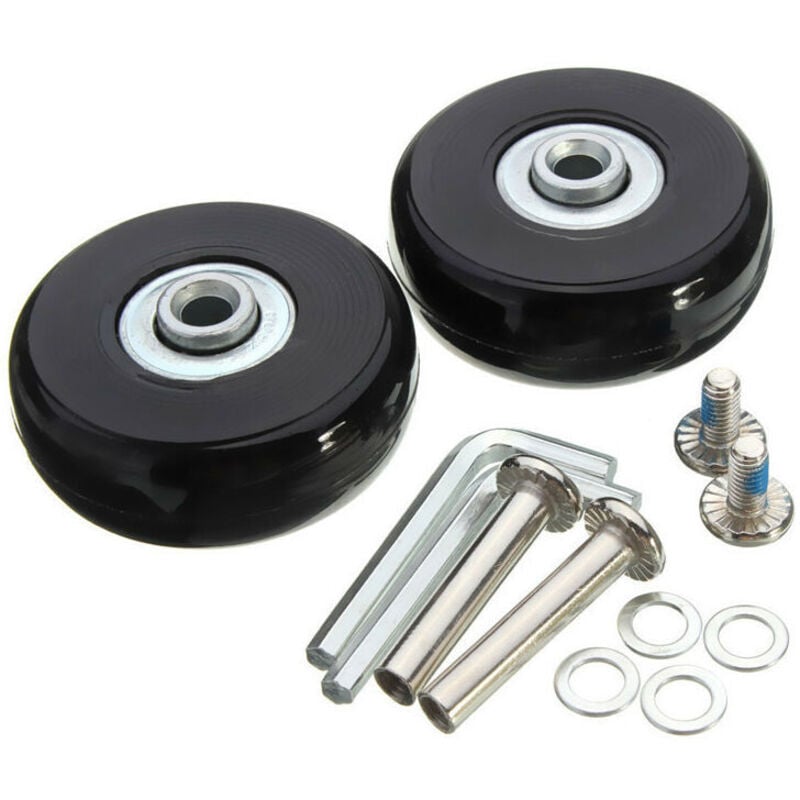 Lenkrolle zur Kofferreparatur – 50 mm universelle Lenkrolle aus geräuscharmem Gummi für Koffer, Rucksäcke und Reisen – strapazierfähig, 2er-Pack