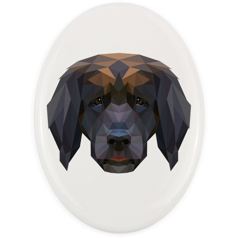 Leonberger - ein Teller mit Foto und geometrischer Aufschrift von Art-Dog
