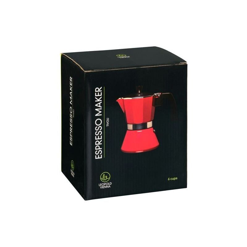 Unbekannt - Leopold Vienna Espressokocher 6 Tassen/rot/Induktion LV113007