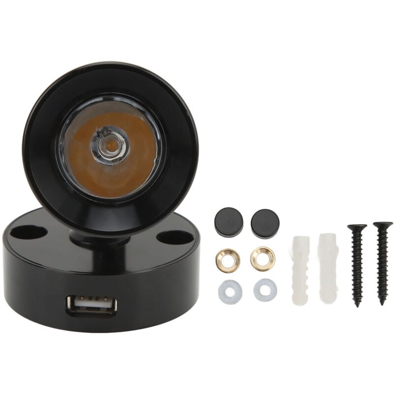 Leselampe für Wohnwagen, Nachttischlampe für Wohnwagen/Boot für Schlafzimmer 12-24V 3W Schwarz Warmweiß.