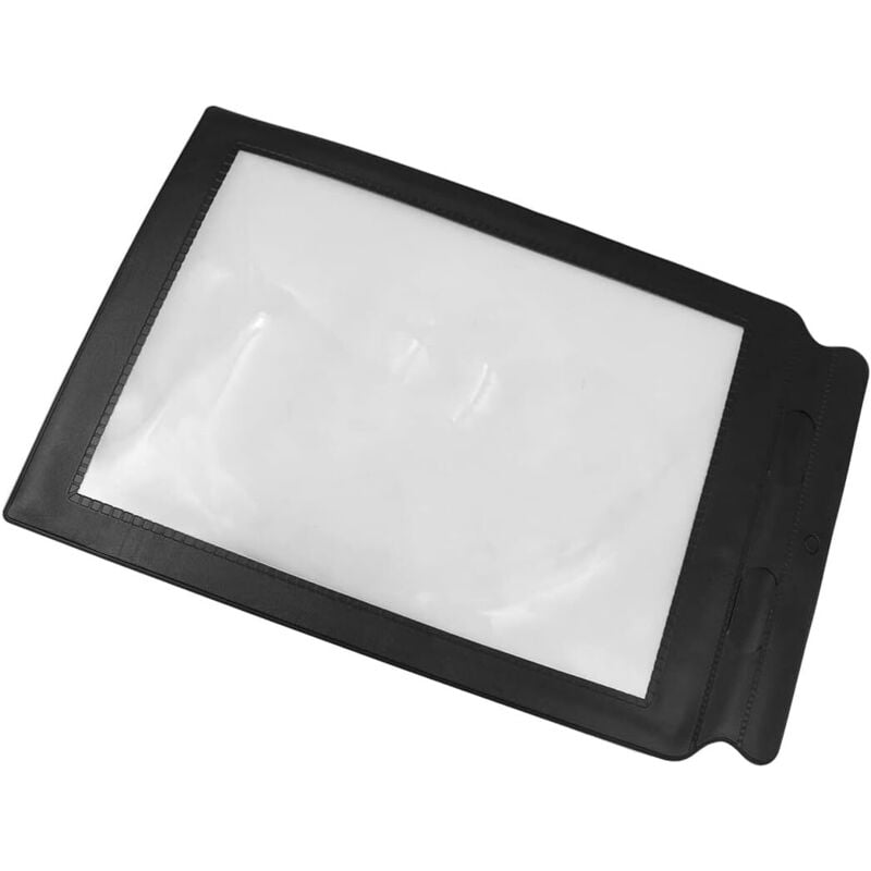 Leselupe mit PU-Rahmen, A4-Blatt-Leselupe, ultradünne Ganzseiten-Leselupe, Lupe für Senioren, Visitenkarten-Zeitung anzeigen