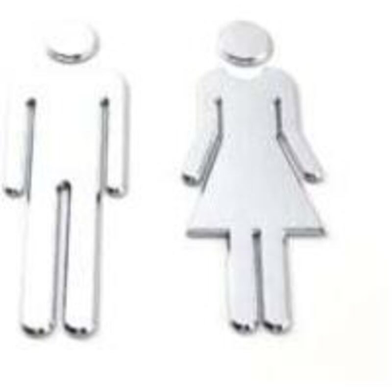 SHINING HOUSE 2-teiliges Badezimmerschild-Set, Türschilder für Damen und Herren, WC-Schilder für Damen und Herren, geeignet für Hotel-, Schul-,