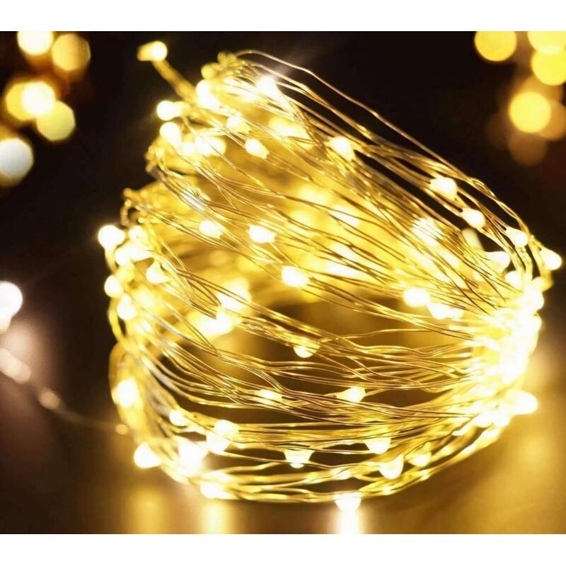 Lichterkette, 3 m, 30 LEDs, batteriebetrieben, für Schlafzimmer, Hochzeit, Party und Weihnachtsdekoration (warmweiß)