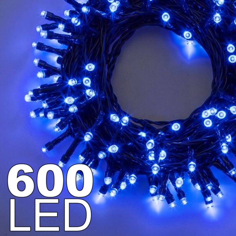 Trade Shop Traesio - Trade Shop - catena luminosa 600 luci led lucciole color blue mit kontroller us internal IP20 -