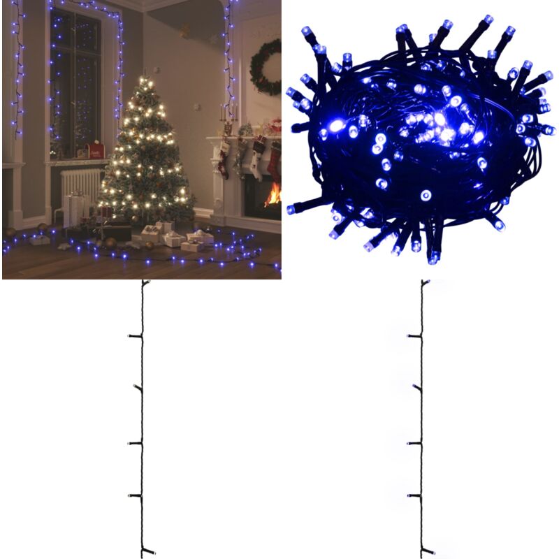 Lichterkette mit 400 LEDs Blau 40 m 8 Lichteffekte - Weihnachtsdeko - LED-Lichtring - Lichterkette Blau - Outdoor Beleuchtung - Indoor Beleuchtung