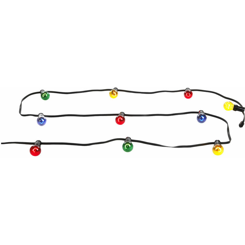 Lichterkette Terrassen Außen Beleuchtung Garten Party Beleuchtung Hänge Lampen bunt, 10x E27 25 Watt, l 615 cm