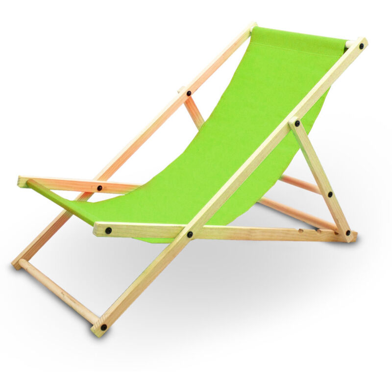 Bituxx - Liegestuhl Sonnenliege Gartenliege Holzliege Strandliegestuhl Campingstuhl Holz Klappbar (Grün)