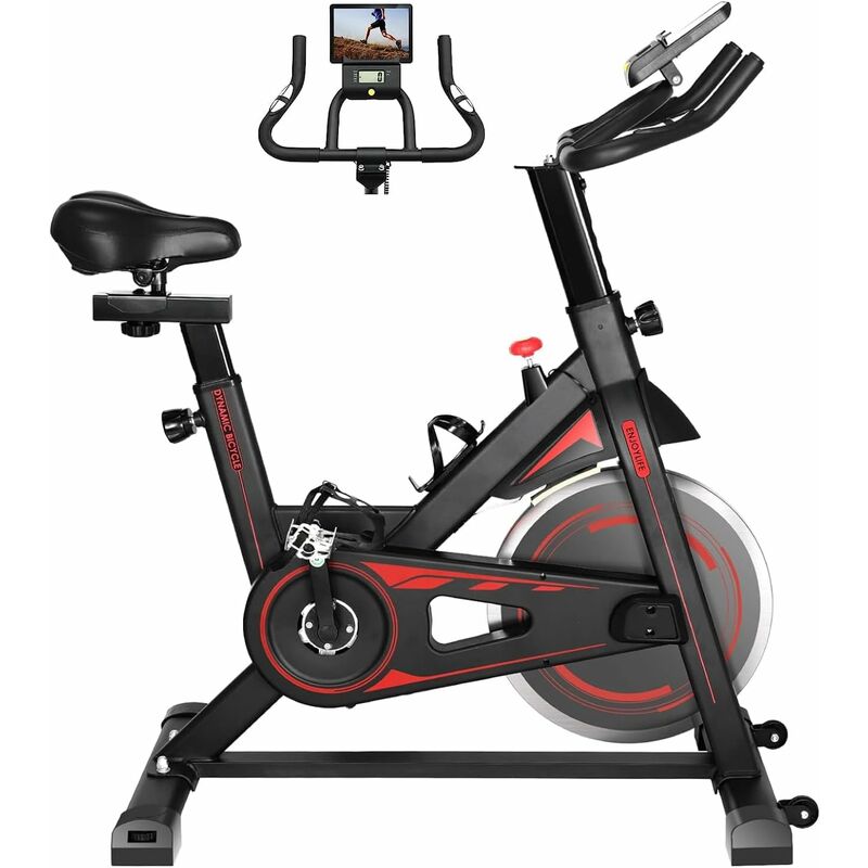 LIFERUN Heimtrainer Fahrrad, 10kg Schwungrad, Bis150kg Belastbar, Sitz & Widerstand Einstellbar, Mit Pulsmesser, LCD Display, Ipad Halter,