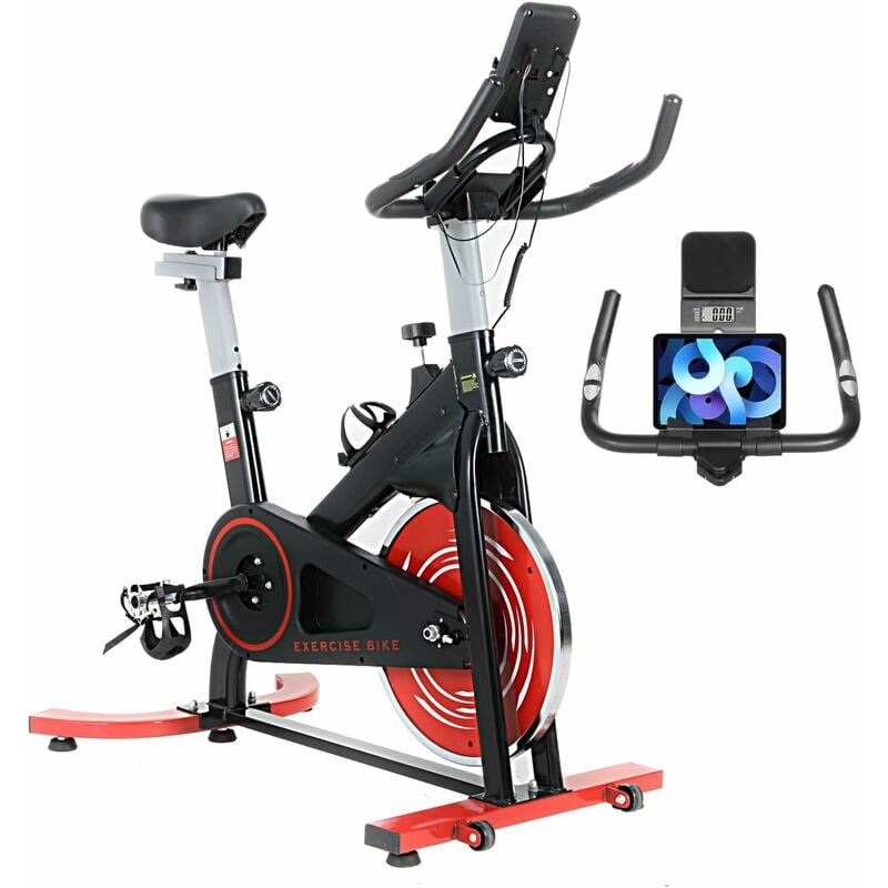 LIFERUN Heimtrainer mit 8kg Schwungrad, Fitness Fahrrad für Zuhause, Widerstand Einstellbar, LCD Monitor, mit Pulsmesser, Wasserflaschenhalter,