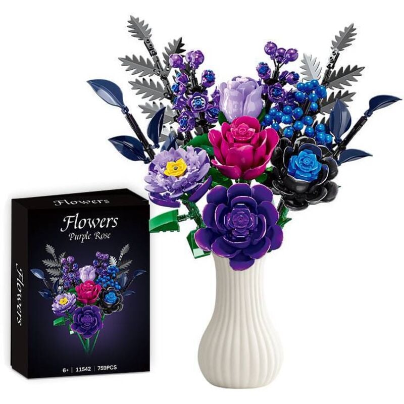 Lila Rosen-Bastelset – geeignet für Erwachsene und Frauen – ideal für Halloween, Weihnachten und andere Feiertage künstliche Blumen und Dekorationen.