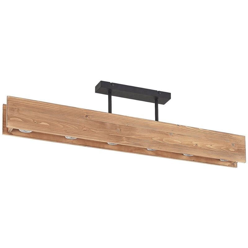 Lindby - neuwertig] Malwin Holz Deckenlampe Deckenlampe Lampe Leuchte Lang 6 Flammig Gu10973 B-Ware