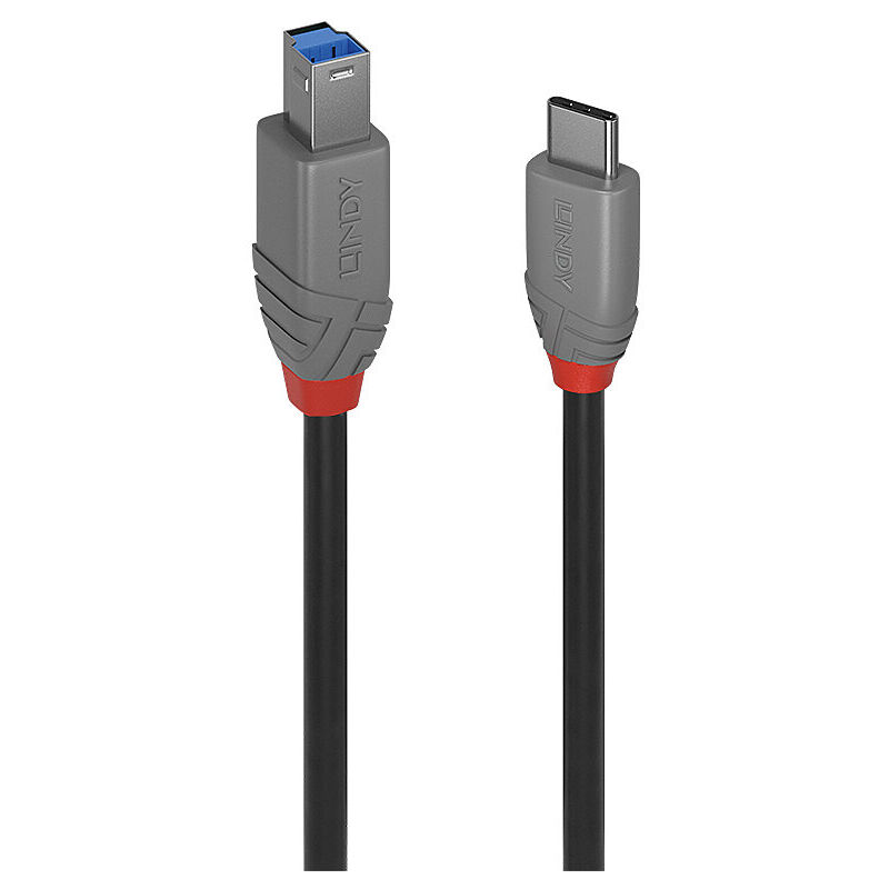 USB-Kabel usb 3.2 Gen1 (usb 3.0 / usb 3.1 Gen1) usb-c® Stecker, usb-b Stecker 2.00 m Schwarz - Lindy