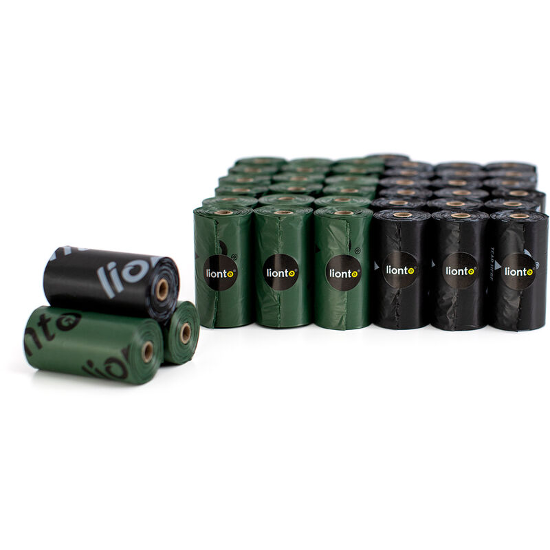 Hundekotbeutel, 600 Beutel, (40 Rollen á 15 Beutel), schwarz/grün - Lionto