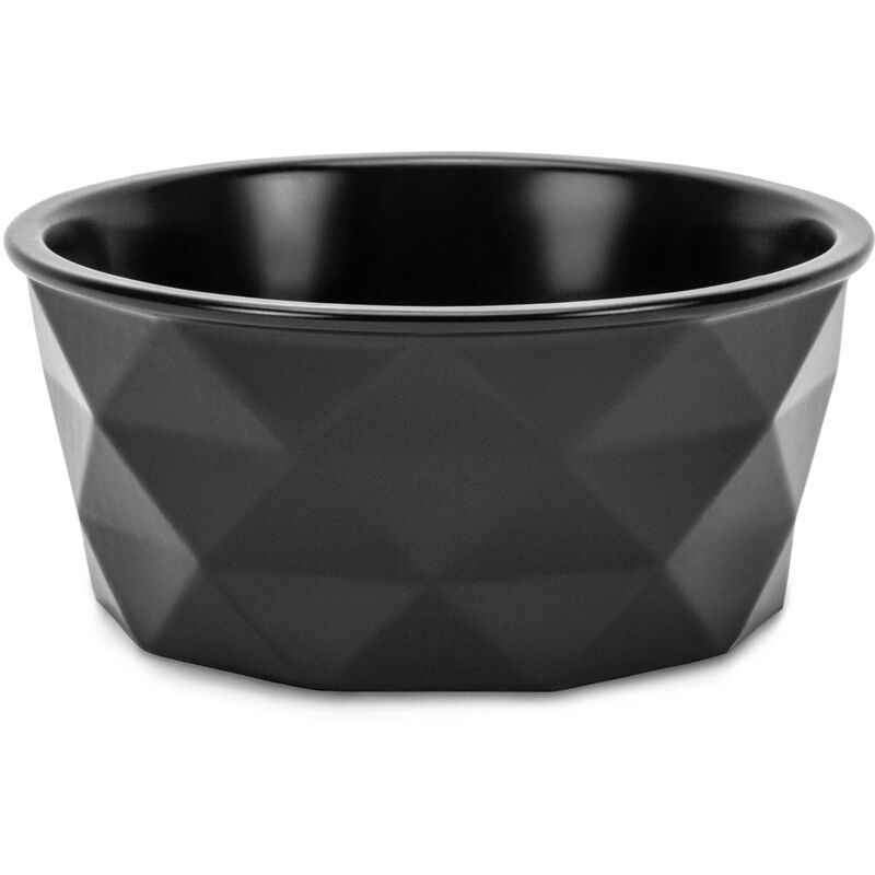 lionto Katzenfutternapf aus Keramik, eleganter, rutschfester Napf mit Silikonboden, pflegeleicht & langlebig, 550 ml, schwarz matt