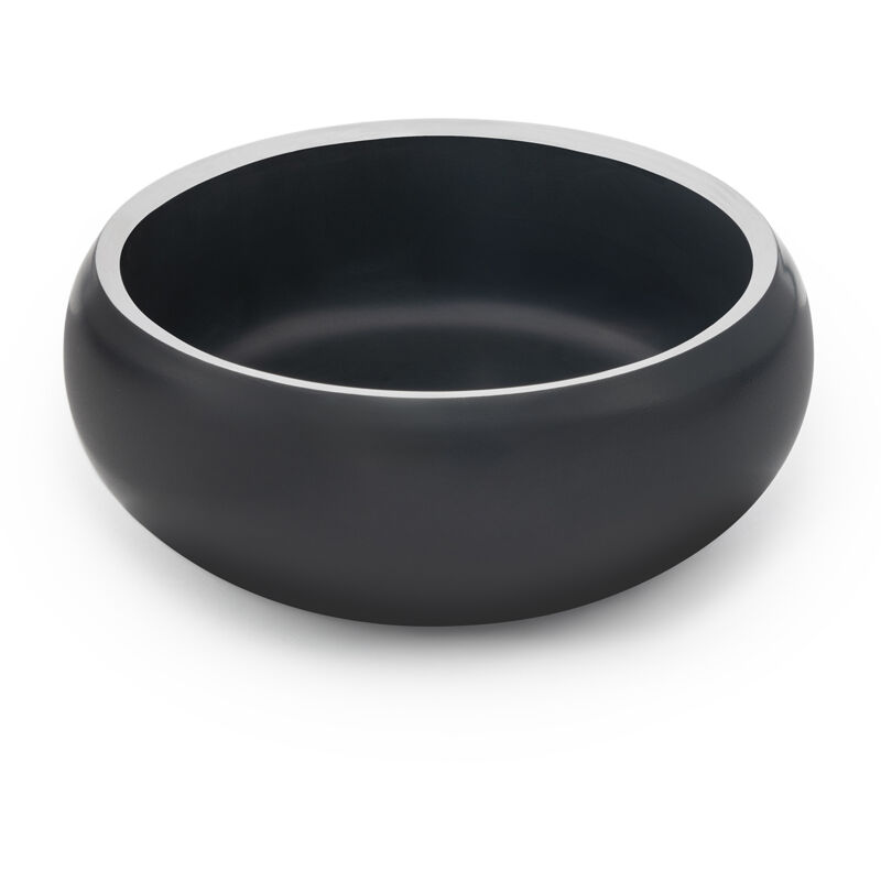 Lionto - Napf aus Edelstahl, 800ml, gewölbt, rutschfest & rostfrei, schwarz