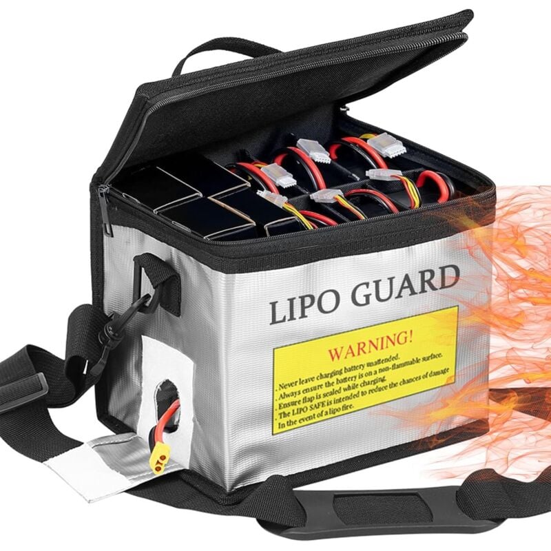 Lipo-Safe-Tasche, feuerfeste und explosionsgeschützte Lipo-Tasche, Batteriefach, feuerfeste Tasche, Schutz-Batterietasche mit Doppelreißverschluss