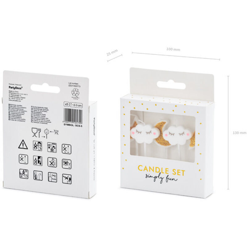 Little Star Geburtstagskerzen, Mix, 2-3cm (1 Packung / 5 Stk.)