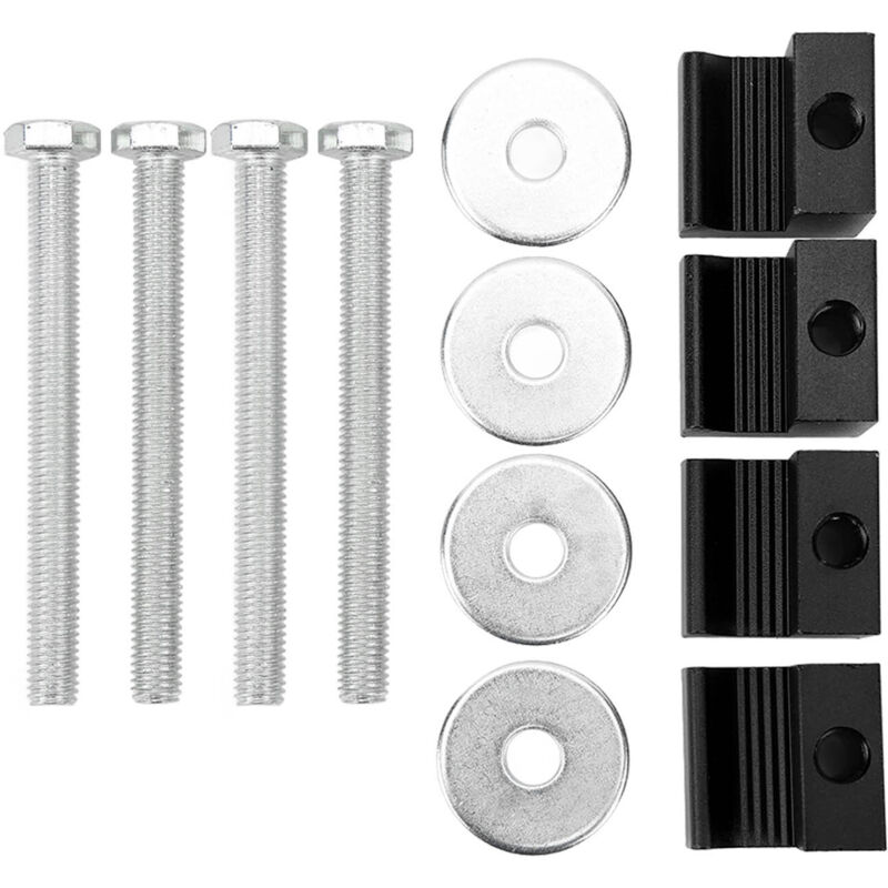 LKW-Werkzeugkasten, Zurrset, sichere Aluminium-J-Haken, universelle Edelstahlteile, 4-teiliger Pickup-Truck (Schwarz).